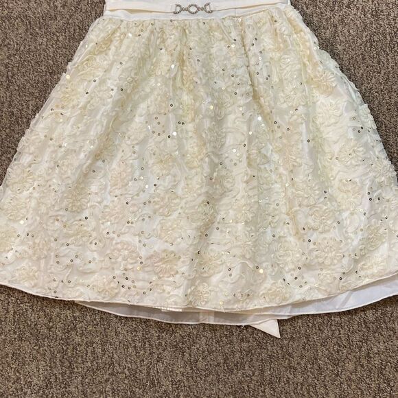 American Princess White and Cream A-Line Sleeveless Dress Size 8 - Picture 3 of 12